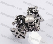 Double Dragon Skull Ring KJR350262