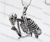 Steel Biker Skeleton Pendant KJP350217