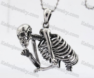 Steel Biker Skeleton Pendant KJP350217
