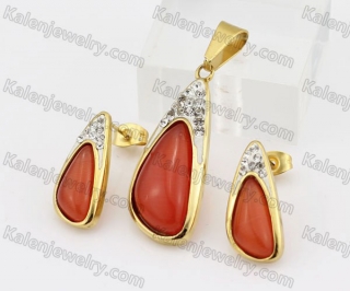 Steel Pendant and Earrings Set KJS200024