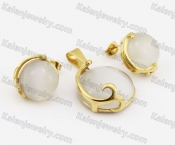 Steel Pendant and Earrings Set KJS200025