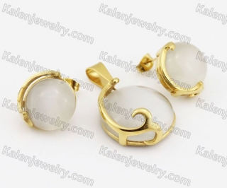 Steel Pendant and Earrings Set KJS200025