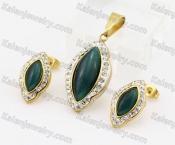 Steel Pendant and Earrings Set KJS200026
