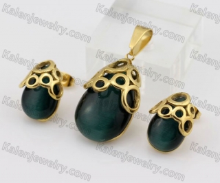 Steel Pendant and Earrings Set KJS200028