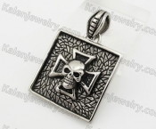 Stainless Steel Cross Skull Pendant KJP600015