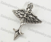 Stainless Steel Wings Skull Cross Pendant KJP600042