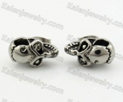 Stainless Steel Stone Eyes Skull Biker Earrings KJE690007