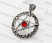 Stainless Steel Red Stone Star Pendant KJP600055