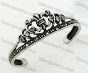 Stainless Steel Zircon Floral Bangle KJB350093