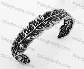 Stainless Steel Leaf Bangle KJB350111