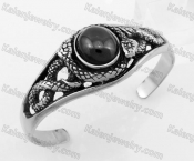 Stainless Steel Snake Black Zircon Bangle KJB350130