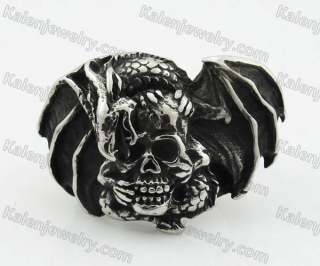 Stainless Steel Skull Ring KJR350279