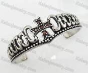 Steel Inlay Zircon Crown Bangle KJB350083