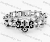 16mm Wide 225mm Long Skull Biker Chain Bracelet KJB360019