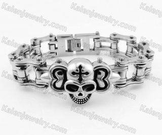 16mm Wide 225mm Long Skull Biker Chain Bracelet KJB360019