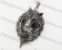 Big Stainless Steel Black Stone Wolf Pendant KJP170622