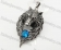 Big Stainless Steel Blue Stone Wolf Pendant KJP170623