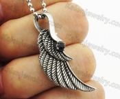 Stainless Steel Black Stone Wing Pendant KJP170651