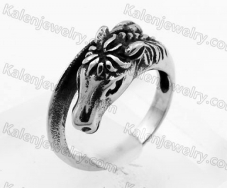 Stainless Steel Horse Ring KJR350324