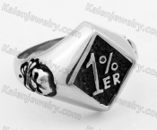 Stainless Steel One Percent Biker Ring KJR350329