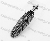 Stainless Steel Skull Feather Pendant KJP350221