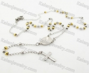 Steel Beads Chain with Cross Necklace KJN750025