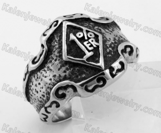 Stainless Steel One Percent Biker Ring KJR350337