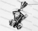 Three Skull Motorcycle Engine Pendant KJP350248