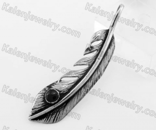 Stainless Steel Feather Pendant KJP170741