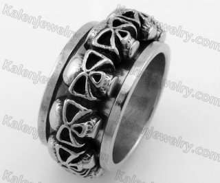 Steel Rotatable Skull Ring KJR370588