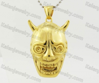 Gold Stainless Steel Devil Pendant KJP780006