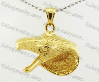 Gold Stainless Steel Snake Pendant KJP780010