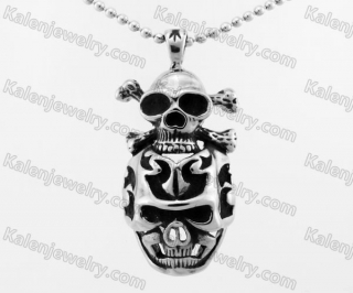 Stainless Steel Skull Pendant KJP780015