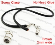 Steel Screw Clasp Leather Chain Necklace KJN790032