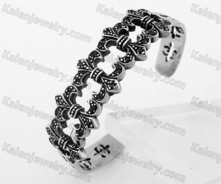 Stainless Steel Fleur De Lis Bangle KJB350146