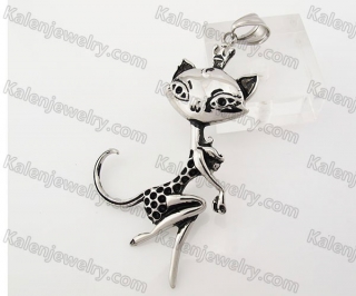Stainless Steel Cat Pendant KJP560014