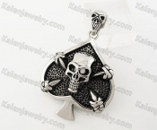 Stainless Steel Spades A Skull Pendant KJP560016