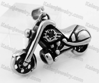 Stainless Steel Black Stone Motorcycle Pendant KJP370082