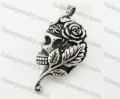 Stainless Steel Rose Skull Pendant KJP170772