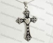 Stainless Steel Heart Cross Pendant KJP570063