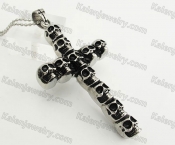 Stainless Steel Skull Cross Pendant KJP570086