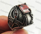 Stainless Steel Red Zircon Ring KJR350405