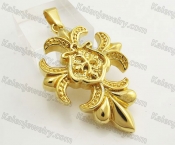 Gold Stainless Steel Cross Pendant KJP051428