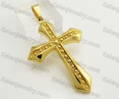 Gold Steel Cross Pendant KJP051446