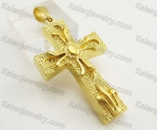 Gold Plating Steel Cross Pendant KJP051448