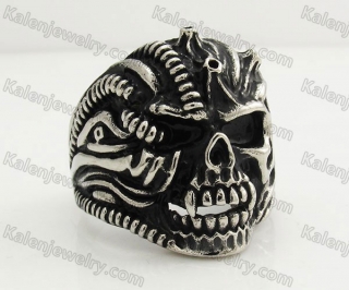 Stainless Steel Skull Ring KJR350415