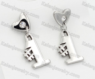 Stainless Steel Number 1 Earrings KJE500069