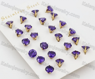 (price for 12 pairs) Steel Ear Stud KJE860001