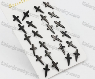 (price for 12 pairs) Steel Ear Stud KJE860006