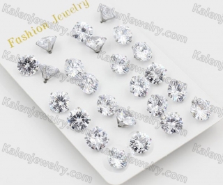 (price for 12 pairs) Steel Ear Stud KJE860007